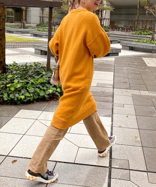 nimiru（ニミル）の「ニットワンピース（ワンピース・レディース・イエロー/オレンジ/グリーン・FREE）」の4枚目の写真