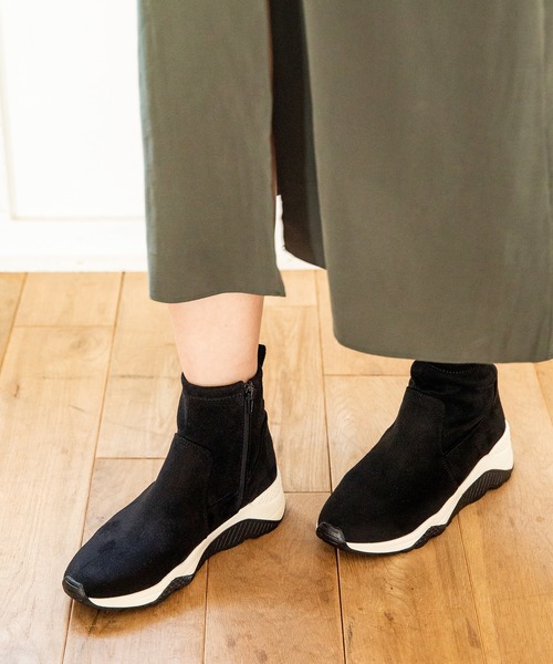 JELLY BEANS（ジェリービーンズ）の「ストレッチスニーカーブーツ(115-28408)JELLY BEANS(ジェリービーンズ)（ブーツ・レディース・ブラック/グレー/グレイッシュベージュ/グリーン・LL/S/M/L）」の10枚目の写真