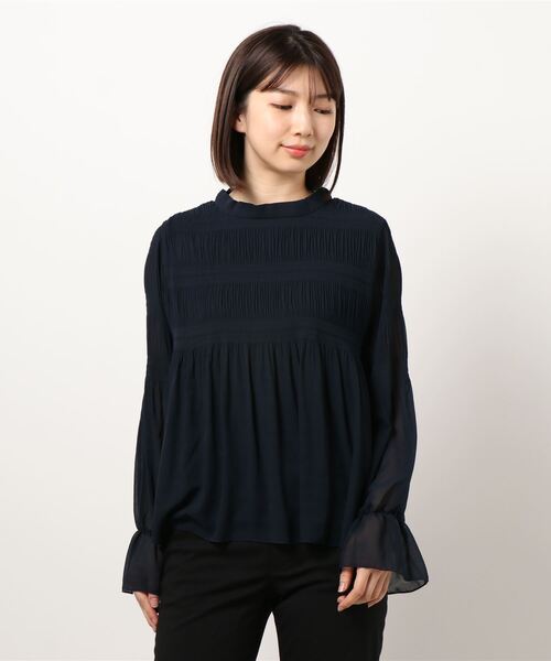 KOBE LETTUCE(コウベレタス)の「マジョリカプリーツブラウス(シャツ/ブラウス・レディース・アイボリー/ベージュ/テラコッタ/ブラック/ピンクベージュ/ダークネイビー/イエロー・FREE)」の1枚目の写真