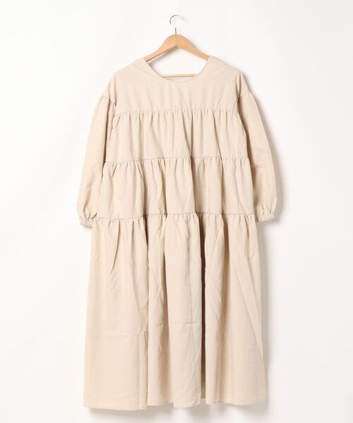 SESTO（セスト）の「ティアード2wayワンピース（ワンピース・レディース・ブラック/モカ/キナリ・M）」の4枚目の写真