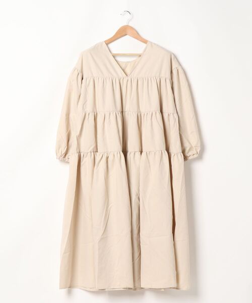 SESTO（セスト）の「ティアード2wayワンピース（ワンピース・レディース・ブラック/モカ/キナリ・M）」の5枚目の写真