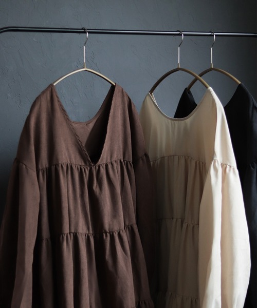 SESTO（セスト）の「ティアード2wayワンピース（ワンピース・レディース・ブラック/モカ/キナリ・M）」の12枚目の写真