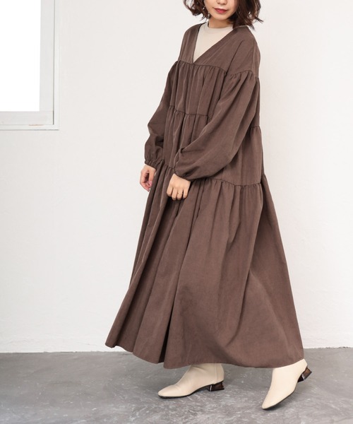 SESTO（セスト）の「ティアード2wayワンピース（ワンピース・レディース・ブラック/モカ/キナリ・M）」の8枚目の写真