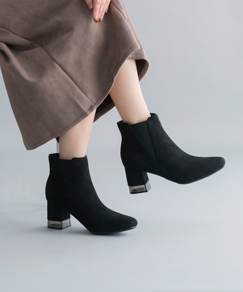 セール 洗練されたデザイン クリアヒールサイドゴアショートブーツ ブーツ Prose Verse プロズヴェール のファッション通販 Zozotown