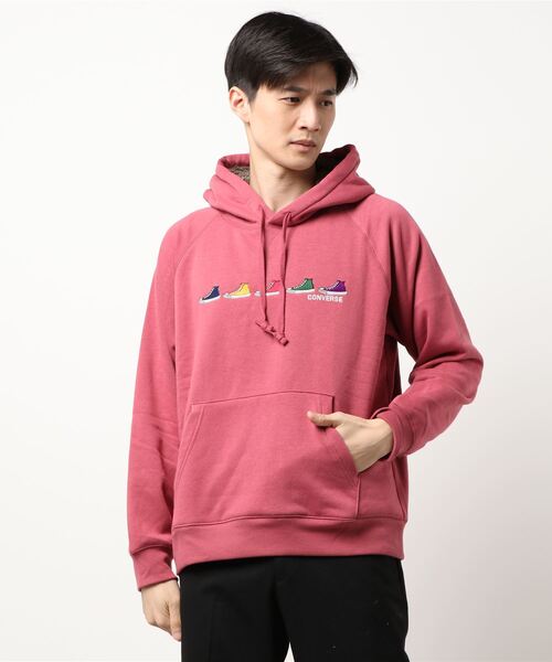 CONVERSE（コンバース）の「【CONVERSE】裏ボアスウェットパーカー（パーカー・メンズ・ピンク/ブラック・M/L/XL）」の7枚目の写真