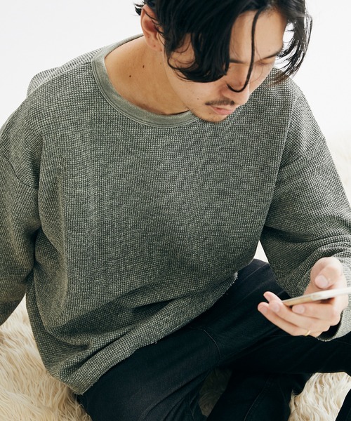 JOURNAL STANDARD(ジャーナルスタンダード)の「ピグメントサーマルL/S(Tシャツ/カットソー・メンズ・カーキ/ホワイト系その他/タン/ブラック系その他・SMALL/LARGE/MEDIUM)」の4枚目の写真