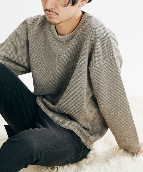 JOURNAL STANDARD(ジャーナルスタンダード)の「ピグメントサーマルL/S(Tシャツ/カットソー・メンズ・カーキ/ホワイト系その他/タン/ブラック系その他・SMALL/LARGE/MEDIUM)」の3枚目の写真