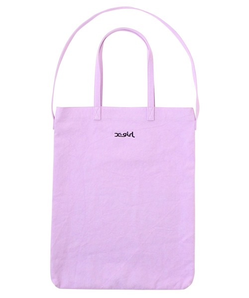 X-girl（エックスガール）の「CANVAS 2WAY BIG TOTE（トートバッグ・レディース・ホワイト/ブラック/ライトグリーン/ライトパープル・ONE SIZE）」の5枚目の写真