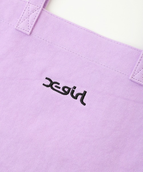 X-girl（エックスガール）の「CANVAS 2WAY BIG TOTE（トートバッグ・レディース・ホワイト/ブラック/ライトグリーン/ライトパープル・ONE SIZE）」の8枚目の写真