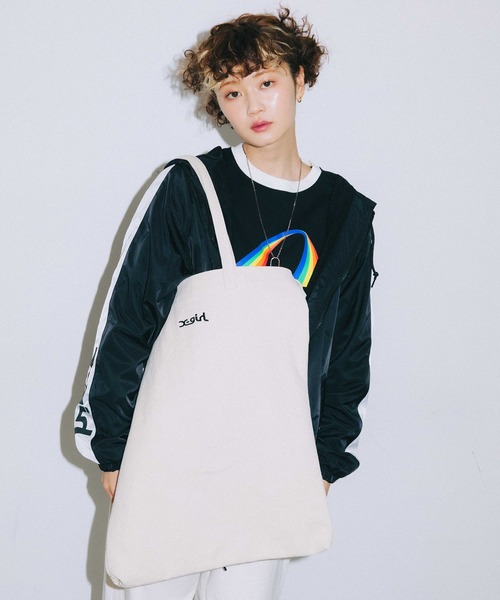 X-girl（エックスガール）の「CANVAS 2WAY BIG TOTE（トートバッグ・レディース・ホワイト/ブラック/ライトグリーン/ライトパープル・ONE SIZE）」の15枚目の写真