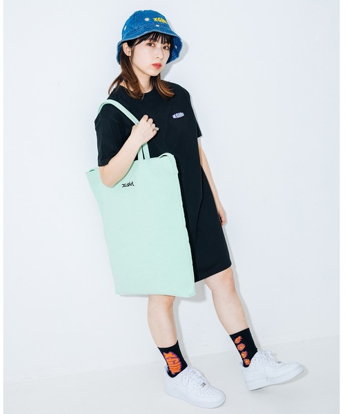 X-girl（エックスガール）の「CANVAS 2WAY BIG TOTE（トートバッグ・レディース・ホワイト/ブラック/ライトグリーン/ライトパープル・ONE SIZE）」の20枚目の写真