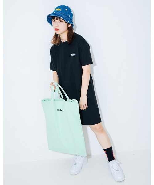 X-girl（エックスガール）の「CANVAS 2WAY BIG TOTE（トートバッグ・レディース・ホワイト/ブラック/ライトグリーン/ライトパープル・ONE SIZE）」の22枚目の写真