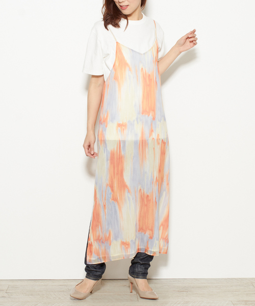 nota（ノータ）の「マーブルptキャミワンピース（ワンピース・レディース・パープル/オレンジ・FREE）」の4枚目の写真