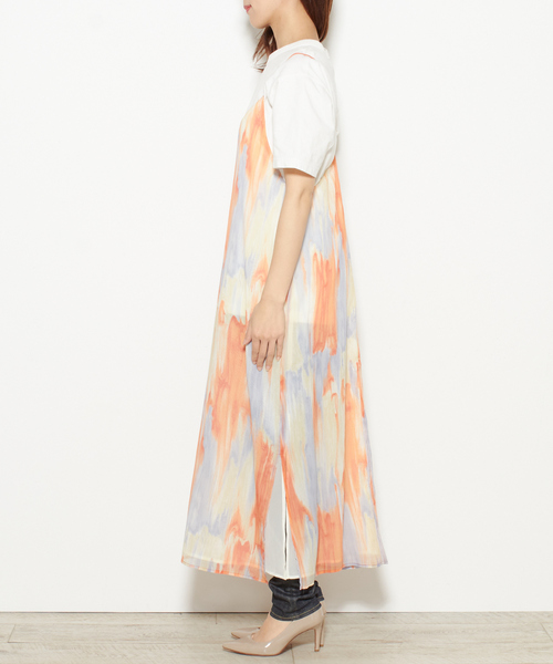 nota（ノータ）の「マーブルptキャミワンピース（ワンピース・レディース・パープル/オレンジ・FREE）」の9枚目の写真