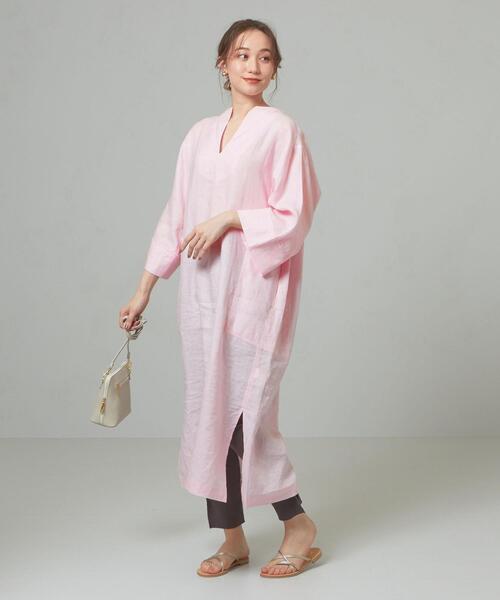 ORCIVAL（オーシバル）の「＜ORCIVAL＞●ビッグ スキッパー ロング ワンピース（ワンピース・レディース・ライトピンク/パープル/ベージュ・FREE）」の11枚目の写真