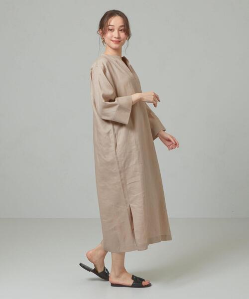 ORCIVAL（オーシバル）の「＜ORCIVAL＞●ビッグ スキッパー ロング ワンピース（ワンピース・レディース・ライトピンク/パープル/ベージュ・FREE）」の7枚目の写真