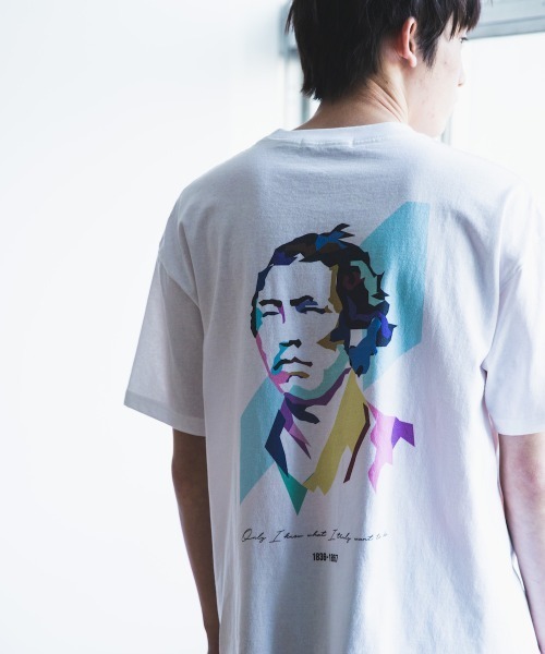 rehacer(レアセル)の「rehacer : Historical Person " Ryouma " Made in Japan / ヒストリカル パーソン Tシャツ メイドインジャパン(Tシャツ/カットソー・メンズ・ホワイト/グレー・SMALL/MEDIUM/LARGE/X-LARGE)」の6枚目の写真