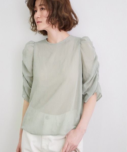 ROPE' PICNIC（ロペピクニック）の「ワッシャー加工袖ギャザーブラウス