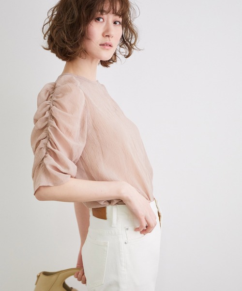 ROPE' PICNIC（ロペピクニック）の「ワッシャー加工袖ギャザーブラウス