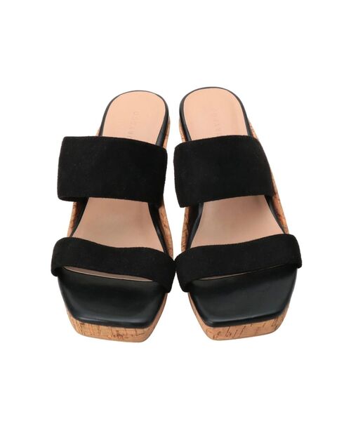 MERCURYDUO（マーキュリーデュオ）の「クリアヒールダブルベルトコルクサンダル（サンダル・レディース・ブラック/ベージュ・38/36）」の5枚目の写真