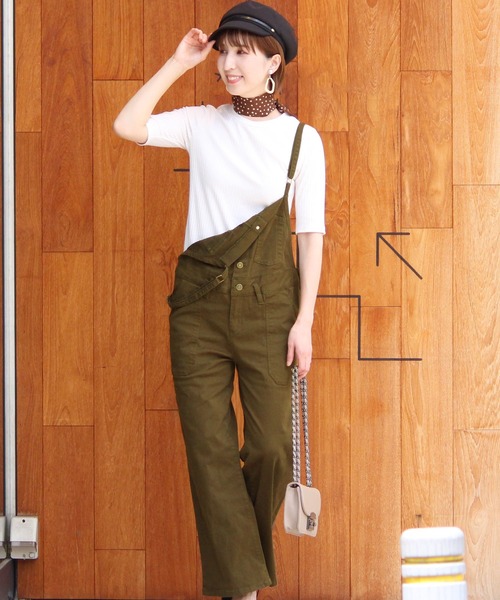 ElegChic(エレグシック)の「コットンカジュアルオーバーオール(サロペット/オーバーオール・レディース・カーキ/ベージュ/ブラック・M/L)」の5枚目の写真