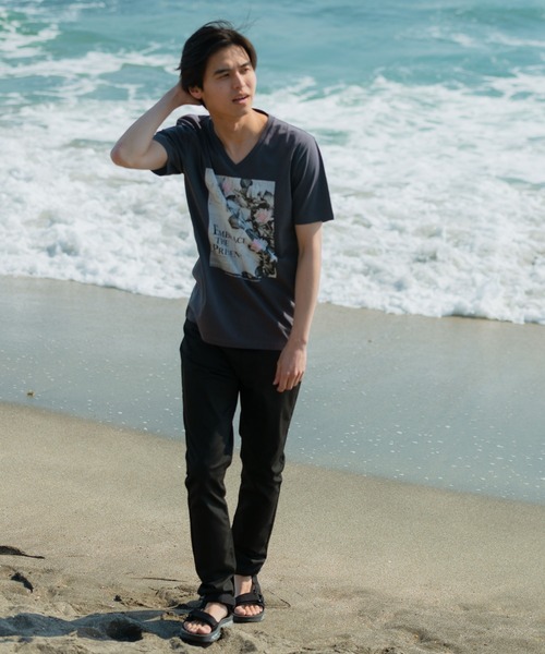 JEANS MATE(ジーンズメイト)の「【ZERO STAIN】ロゴ入りフォトTシャツ 汗染み防止加工 バイカーロゴ/絵画デザイン(Tシャツ/カットソー・メンズ・ライトベージュ/グレー/ホワイト系その他/ホワイト/ライトグリーン/ブラック/グレー系その他/ブルー・X-LARGE/LARGE/MEDIUM)」の21枚目の写真