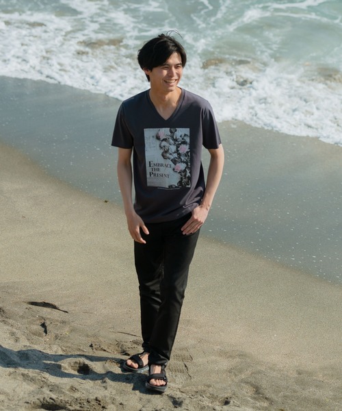 JEANS MATE(ジーンズメイト)の「【ZERO STAIN】ロゴ入りフォトTシャツ 汗染み防止加工 バイカーロゴ/絵画デザイン(Tシャツ/カットソー・メンズ・ライトベージュ/グレー/ホワイト系その他/ホワイト/ライトグリーン/ブラック/グレー系その他/ブルー・X-LARGE/LARGE/MEDIUM)」の19枚目の写真