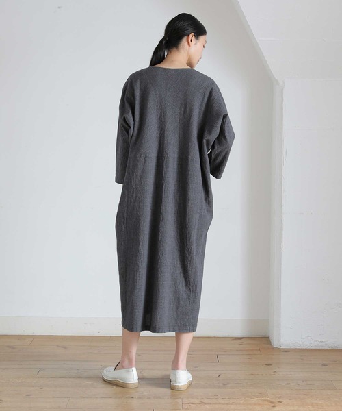 Plantation（プランテーション）の「メランジクロス/ワンピース（ワンピース・レディース・チャコールグレー/ベージュ・M size）」の12枚目の写真