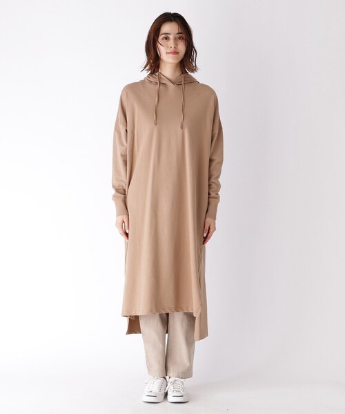 BASECONTROL(ベースコントロール)の「◆【WEB限定】ミニ裏毛パーカーワンピース(ワンピース・レディース・ブラック/ベージュ/グレー/カーキ・99)」の7枚目の写真