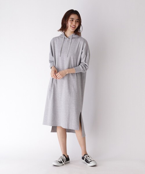 BASECONTROL(ベースコントロール)の「◆【WEB限定】ミニ裏毛パーカーワンピース(ワンピース・レディース・ブラック/ベージュ/グレー/カーキ・99)」の16枚目の写真