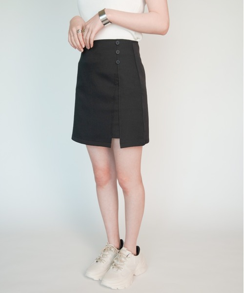 yuue' ( wear )(ユーイ)の「スリット風ミニスカート(スカート・レディース・ライトブルー/ブラック/アイボリー・S/L/M)」の17枚目の写真