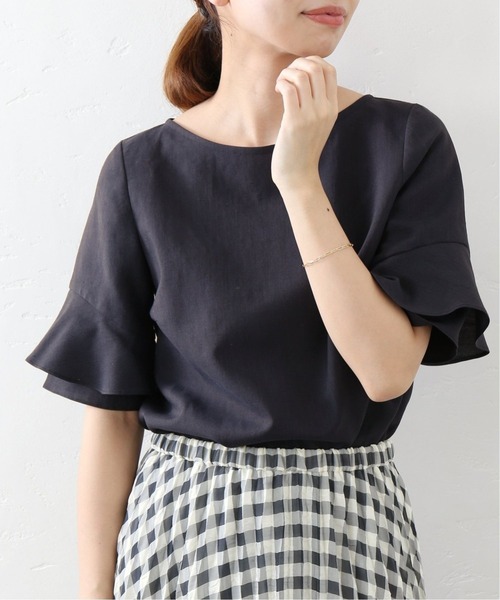 La TOTALITE(ラトータリテ)の「《追加2》ラッフルスリーブブラウス【手洗い可能】◆(シャツ/ブラウス・レディース・ブラウン/ピンク/ブラック系その他/ホワイト系その他・FREE)」の2枚目の写真