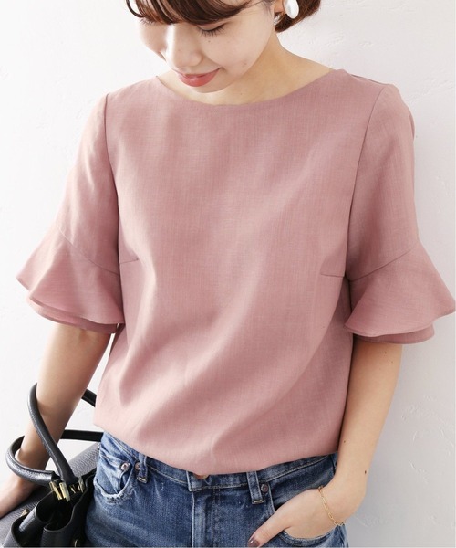 La TOTALITE(ラトータリテ)の「《追加2》ラッフルスリーブブラウス【手洗い可能】◆(シャツ/ブラウス・レディース・ブラウン/ピンク/ブラック系その他/ホワイト系その他・FREE)」の4枚目の写真