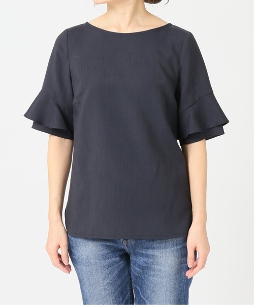 La TOTALITE(ラトータリテ)の「《追加2》ラッフルスリーブブラウス【手洗い可能】◆(シャツ/ブラウス・レディース・ブラウン/ピンク/ブラック系その他/ホワイト系その他・FREE)」の7枚目の写真