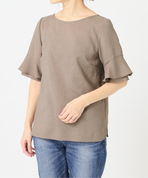 La TOTALITE(ラトータリテ)の「《追加2》ラッフルスリーブブラウス【手洗い可能】◆(シャツ/ブラウス・レディース・ブラウン/ピンク/ブラック系その他/ホワイト系その他・FREE)」の8枚目の写真