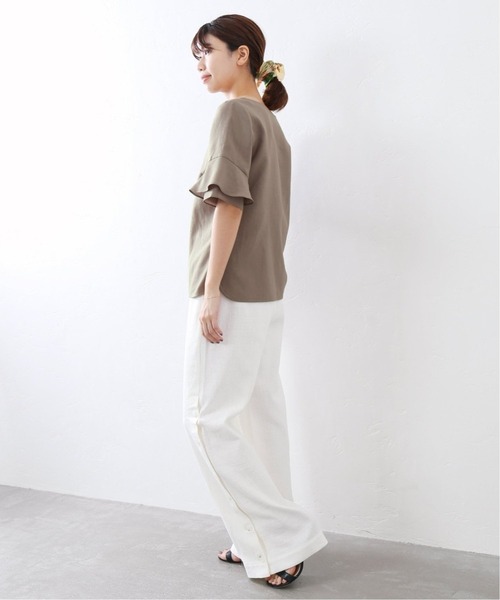 La TOTALITE(ラトータリテ)の「《追加2》ラッフルスリーブブラウス【手洗い可能】◆(シャツ/ブラウス・レディース・ブラウン/ピンク/ブラック系その他/ホワイト系その他・FREE)」の9枚目の写真