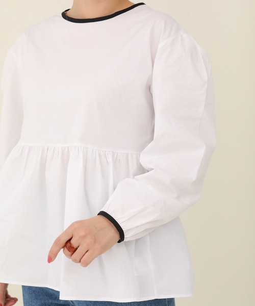 sakishimatokyo（サキシマトーキョー）の「【ZOZO限定】サキシマamp「切替フレアブラウス」（シャツ/ブラウス・レディース・ホワイト/ブラック・FREE）」の3枚目の写真