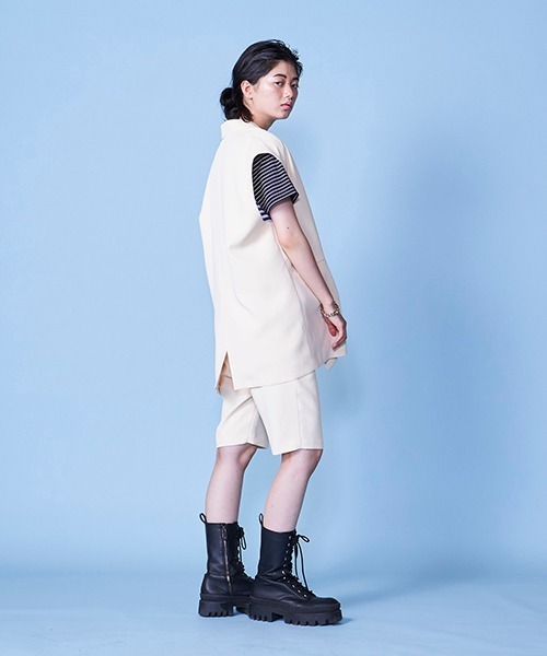 lautreamont BLEUBLANC(ロートレアモンブルーブラン)の「ストレッチツイルドロストショートパンツ【セットアップ対応】(その他パンツ・レディース・ベージュ/ネイビー/イエロー・11号/9号)」の9枚目の写真