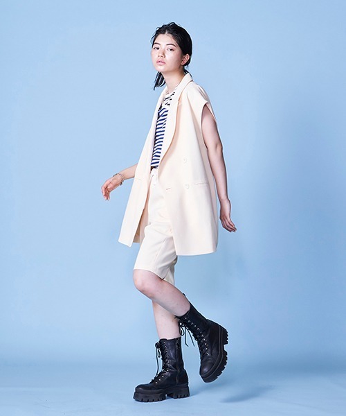 lautreamont BLEUBLANC(ロートレアモンブルーブラン)の「ストレッチツイルドロストショートパンツ【セットアップ対応】(その他パンツ・レディース・ベージュ/ネイビー/イエロー・11号/9号)」の11枚目の写真