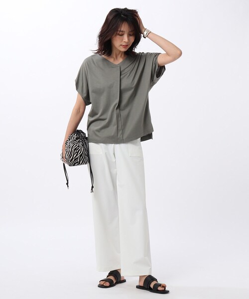 UNTITLED(アンタイトル)の「◆【洗える】スモーキードライ2WAYパンツ(その他パンツ・レディース・オリーブ/ホワイト系/ベージュ/グレー系・00/03/02/99/01)」の10枚目の写真