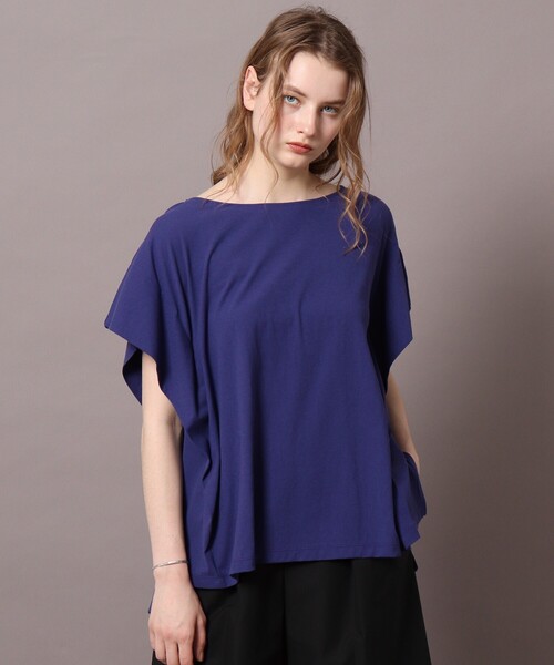 DRESSTERIOR(ドレステリア)の「◆タックドレープジャージプルオーバー(Tシャツ/カットソー・レディース・ダークグレー/ブルー/オフホワイト/ライトグリーン・38)」の4枚目の写真