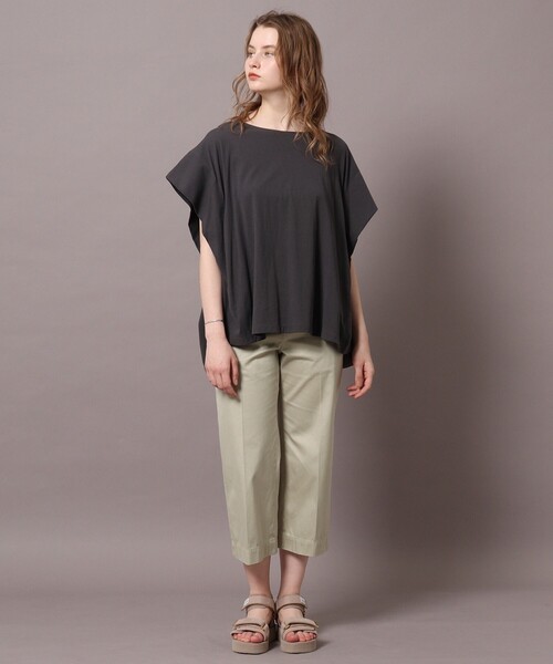 DRESSTERIOR(ドレステリア)の「◆タックドレープジャージプルオーバー(Tシャツ/カットソー・レディース・ダークグレー/ブルー/オフホワイト/ライトグリーン・38)」の6枚目の写真