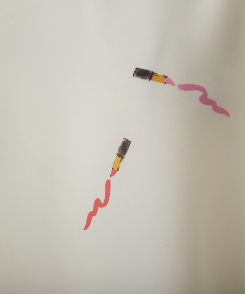 BEARDSLEY(ビアズリー)の「リップスティックTシャツ(Tシャツ/カットソー・レディース・アイボリー/ネイビー・FREE)」の7枚目の写真