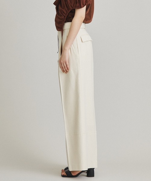 RITO（リト）の「【RITO(リト)】シルクスパンワイドパンツ（その他パンツ・レディース・ホワイト/カーキ・34/36）」の7枚目の写真