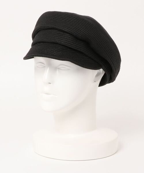 rienda（リエンダ）の「ペーパー変形キャスケット（キャップ・レディース・アイボリー/ブラック・FREE）」の2枚目の写真