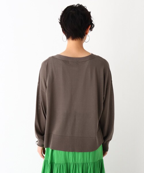 OPAQUE.CLIP（オペークドットクリップ）の「◆コットンアセテート天竺 ワイドVネックニットカーディガン【マルチファンクション/WEB限定カラー・サイズ】（カーディガン/ボレロ・レディース・キャメル/ピンク系その他/レッド系1/オリーブ系3/ブラック/ガンメタ・38/40/42）」の15枚目の写真