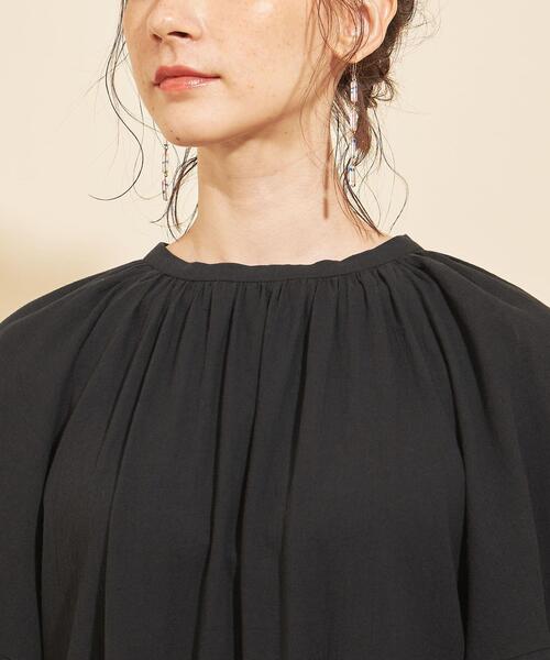 美品♪ビューティーアンドユース◆コットンボイルギャザーマキシ丈ワンピース BEAUTY&YOUTH UNITED ARROWS（ビューティーアンドユース