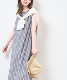【WEB限定】綿麻フリンジテントラインワンピース