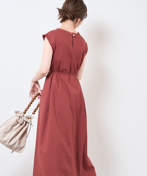 natural couture（ナチュラルクチュール）の「【WEB限定】綿麻フリンジテントラインワンピース（ワンピース・レディース・その他1/ブラウン/その他2/パープル・MEDIUM/LARGE）」の8枚目の写真