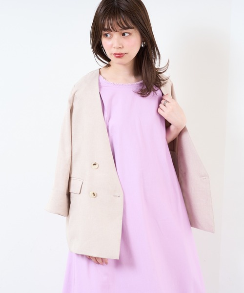 natural couture（ナチュラルクチュール）の「【WEB限定】綿麻フリンジテントラインワンピース（ワンピース・レディース・その他1/ブラウン/その他2/パープル・MEDIUM/LARGE）」の12枚目の写真